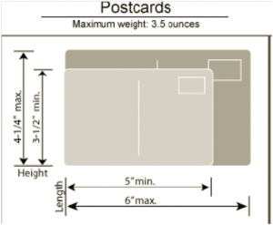 postcard dimensions for USPS